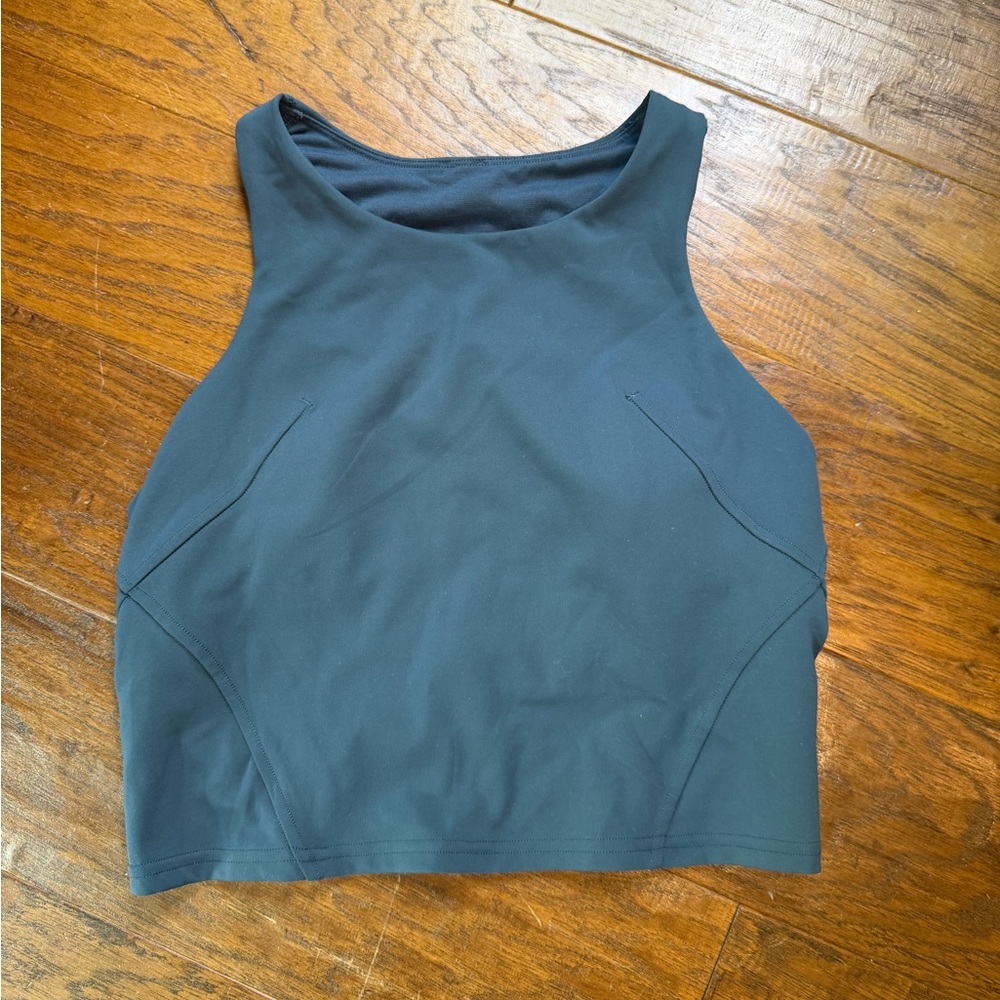 Lululemon High Neck Longline Sports Bra - Slate Blue